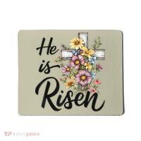 Happy Easter He Is Risen God Jesus Floral Cross Christian Mousepad thumb 0