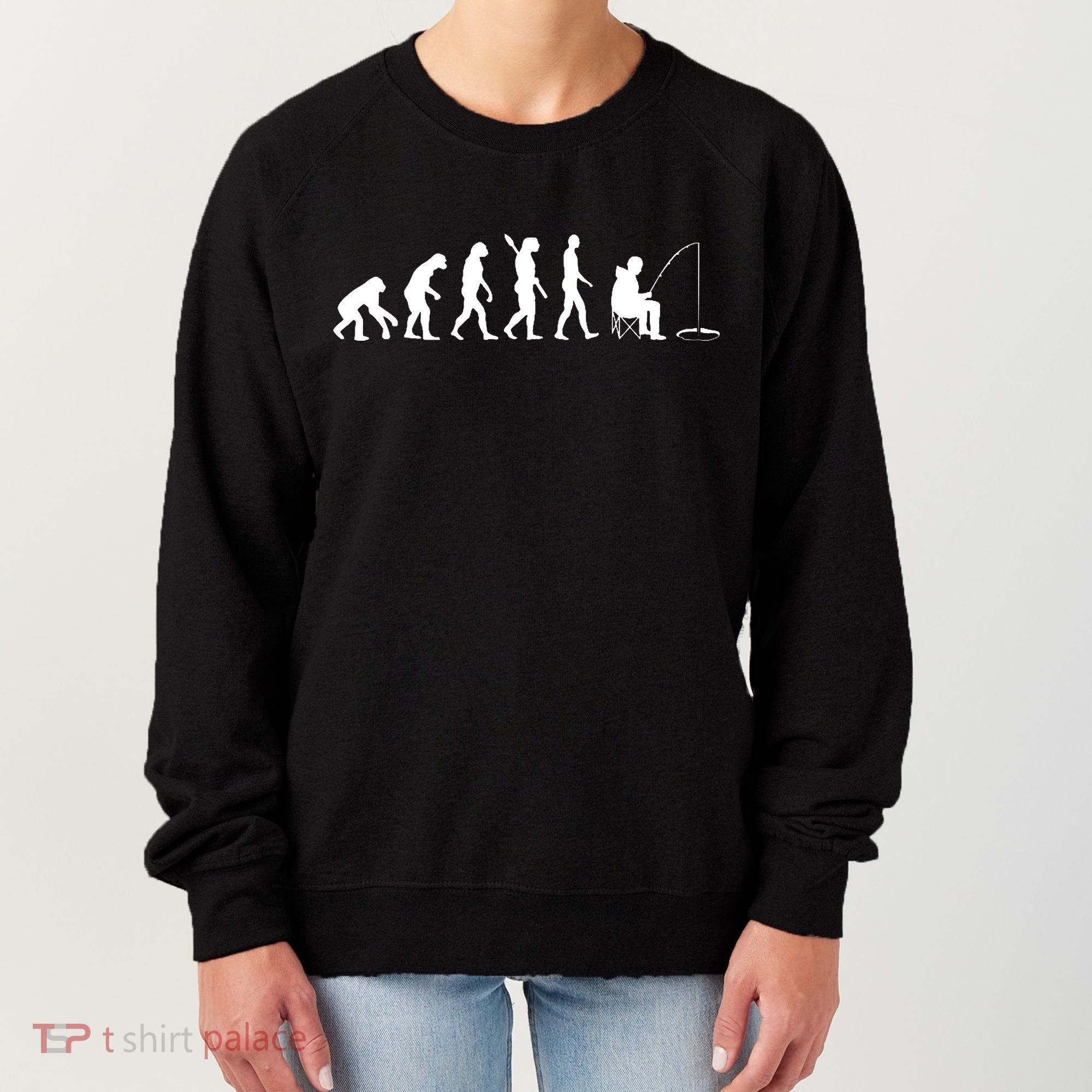Human Evolution Ice Fishing Women's Sweatshirt