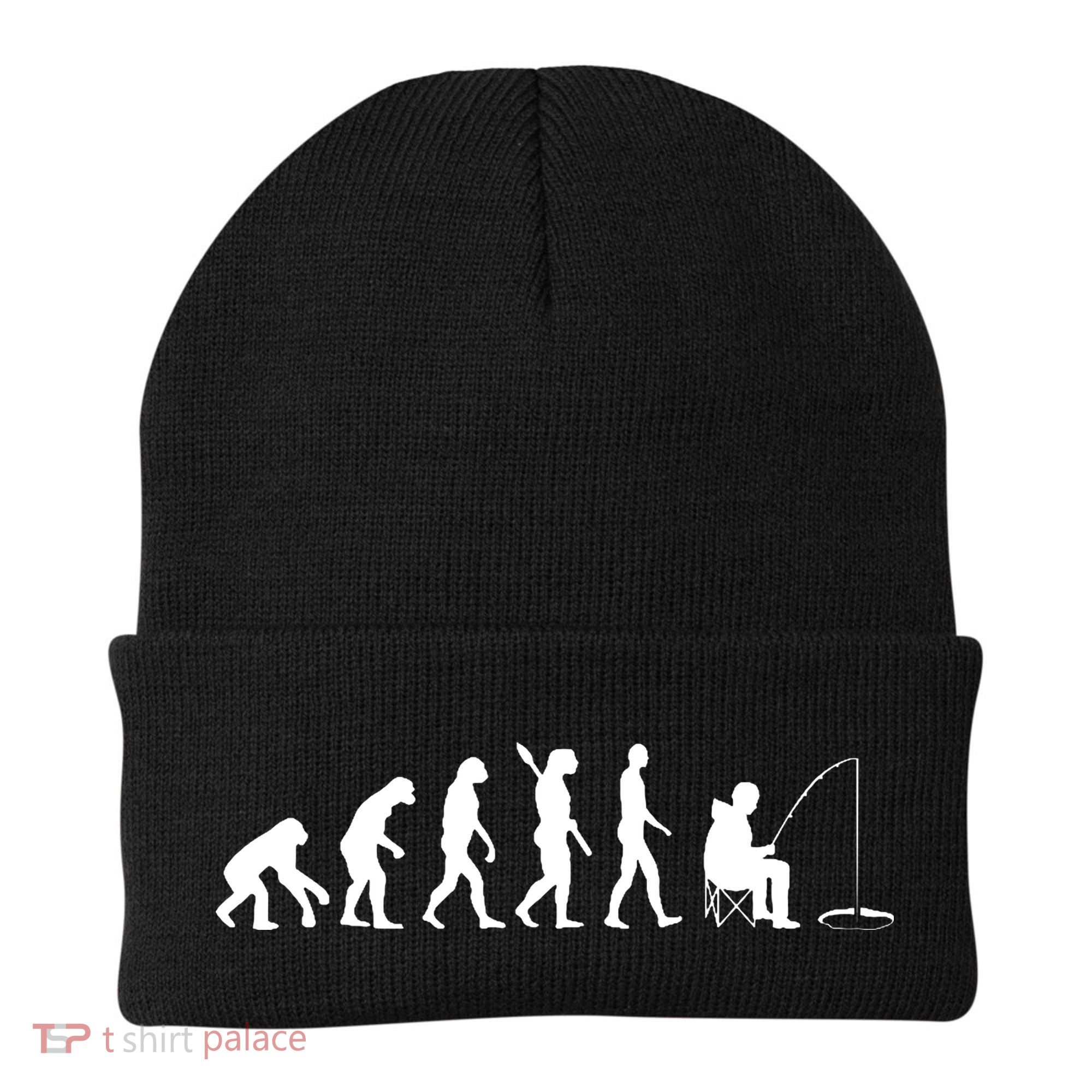 Human Evolution Ice Fishing Beanie