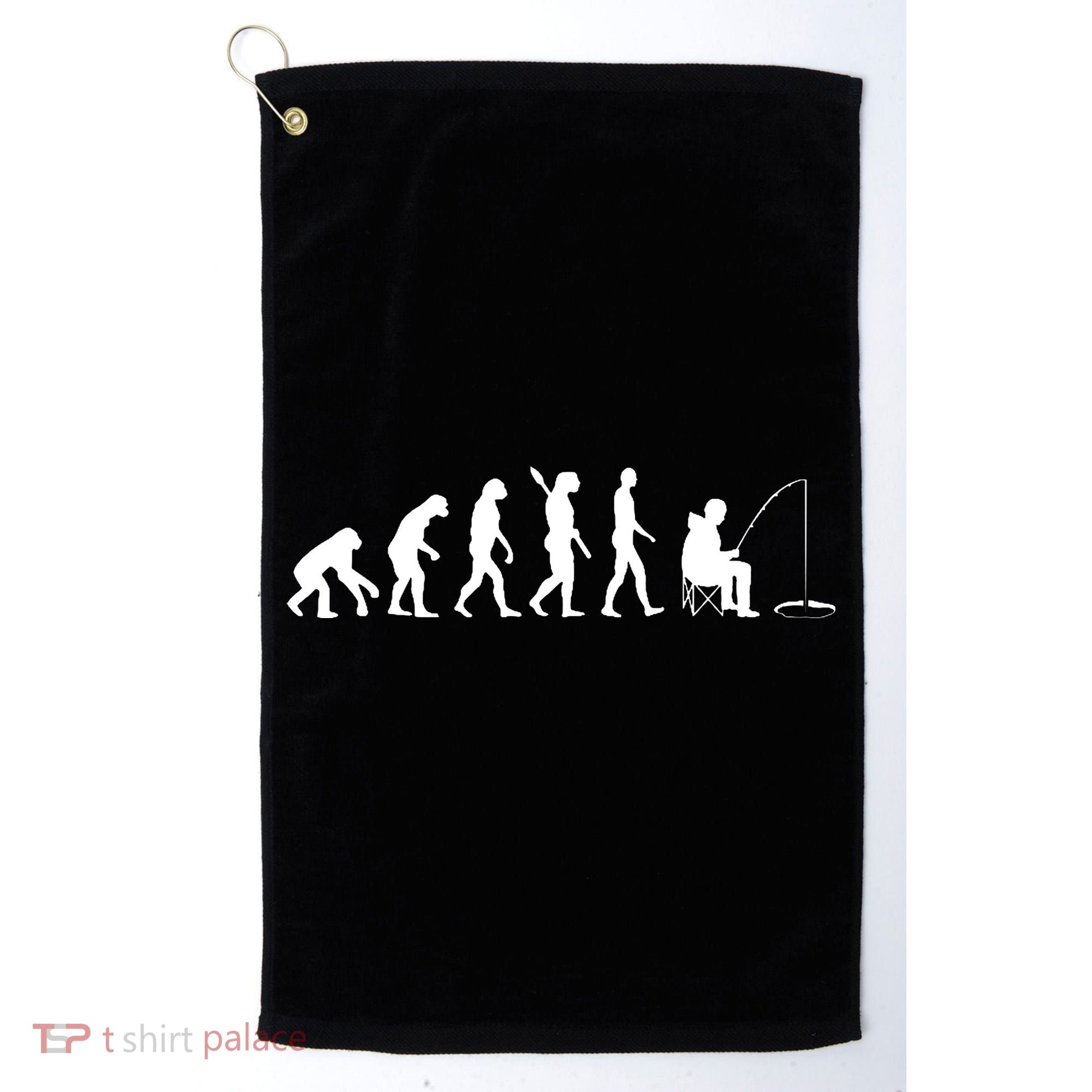 Human Evolution Ice Fishing Golf Towel