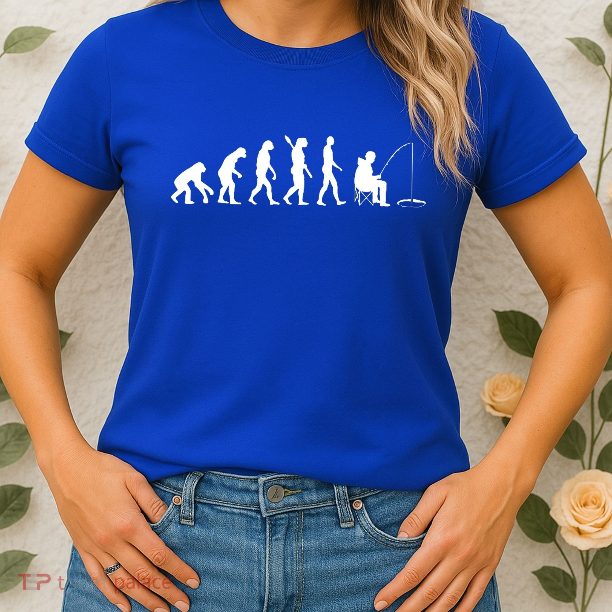 Human Evolution Ice Fishing Women's T-Shirt