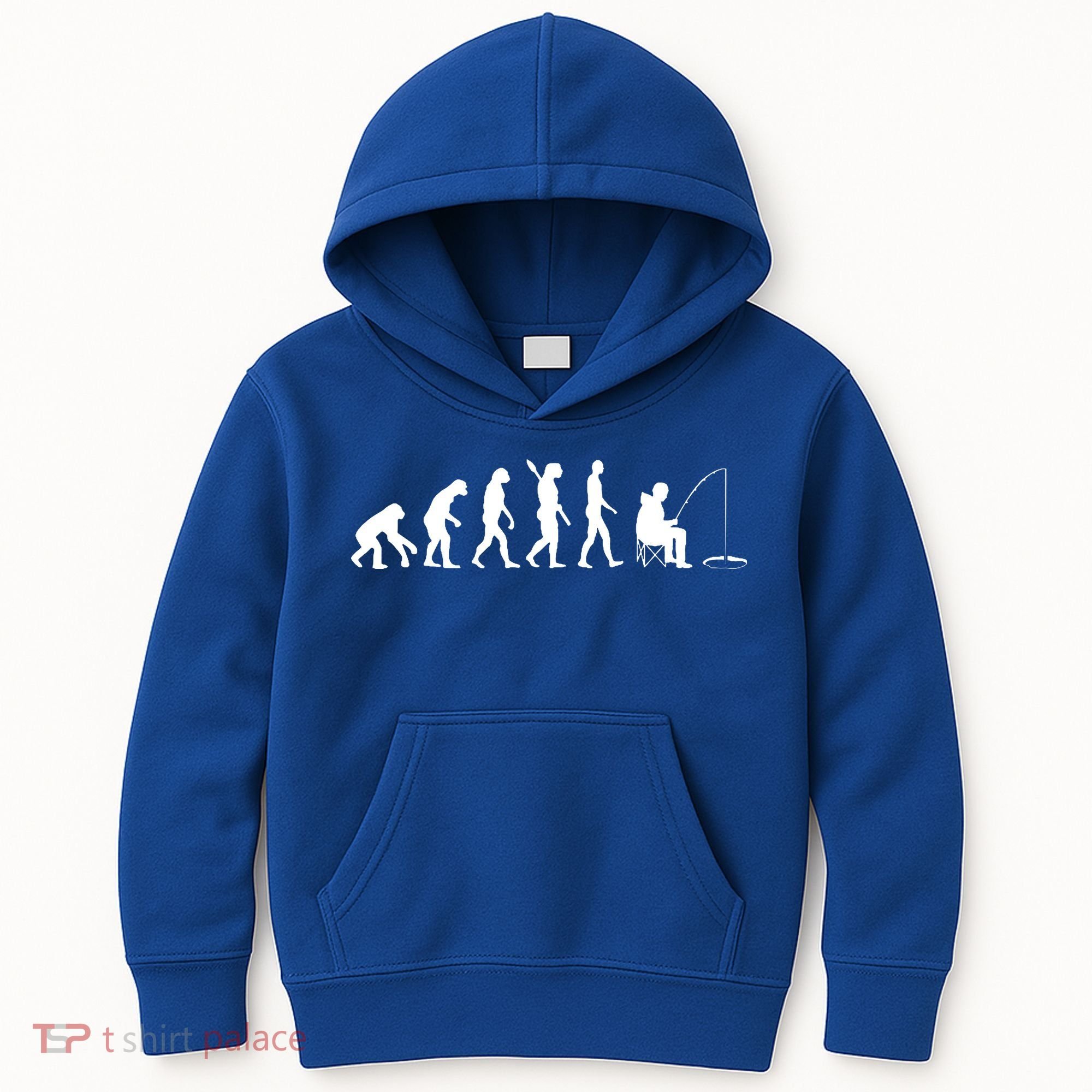Human Evolution Ice Fishing Kids Hoodie