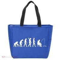 Human Evolution Ice Fishing Tote Bag thumb 0