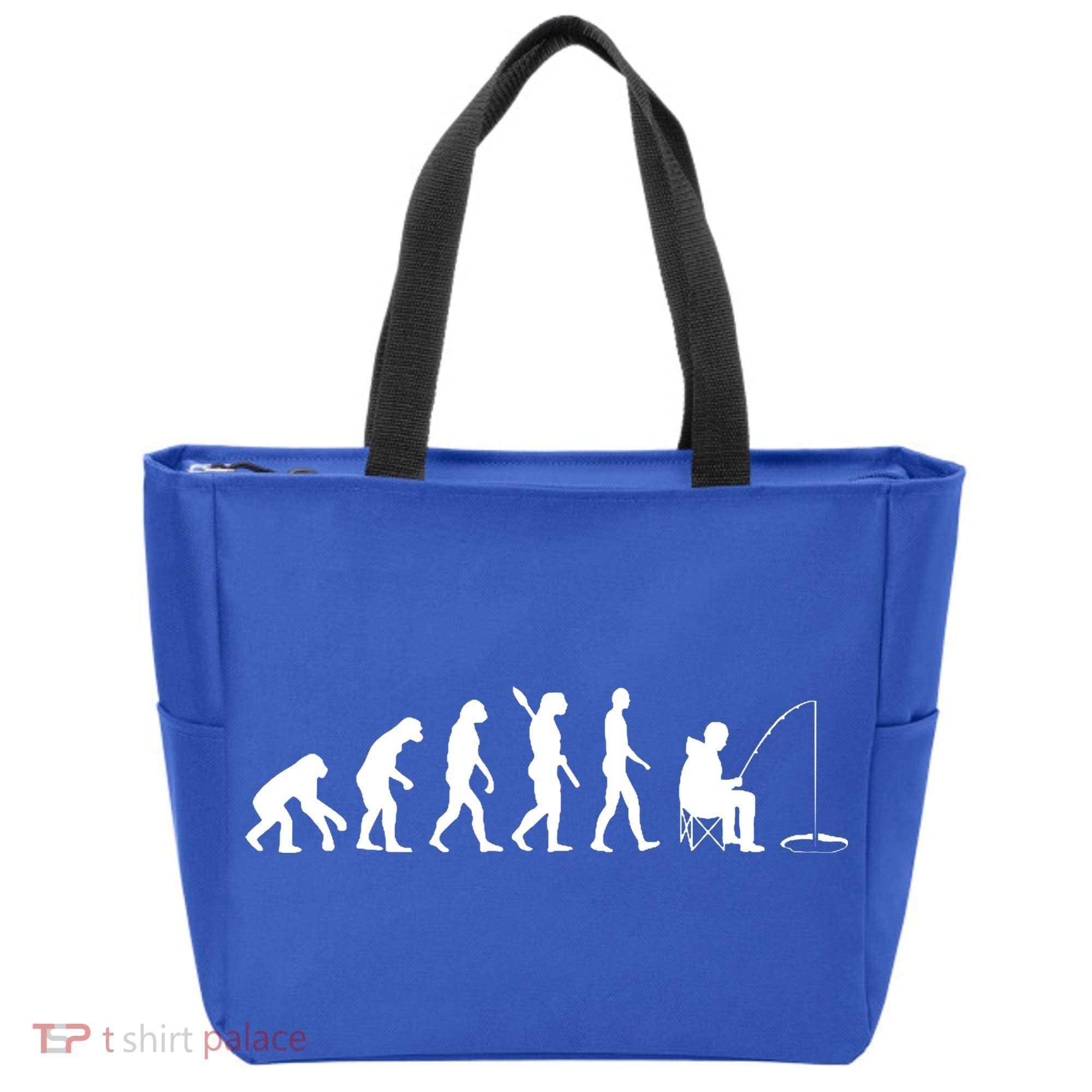 Human Evolution Ice Fishing Tote Bag