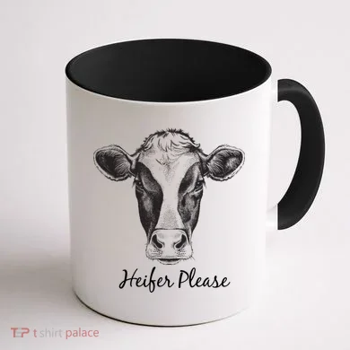 Heifer Please Funny Cow Coffee Mug back