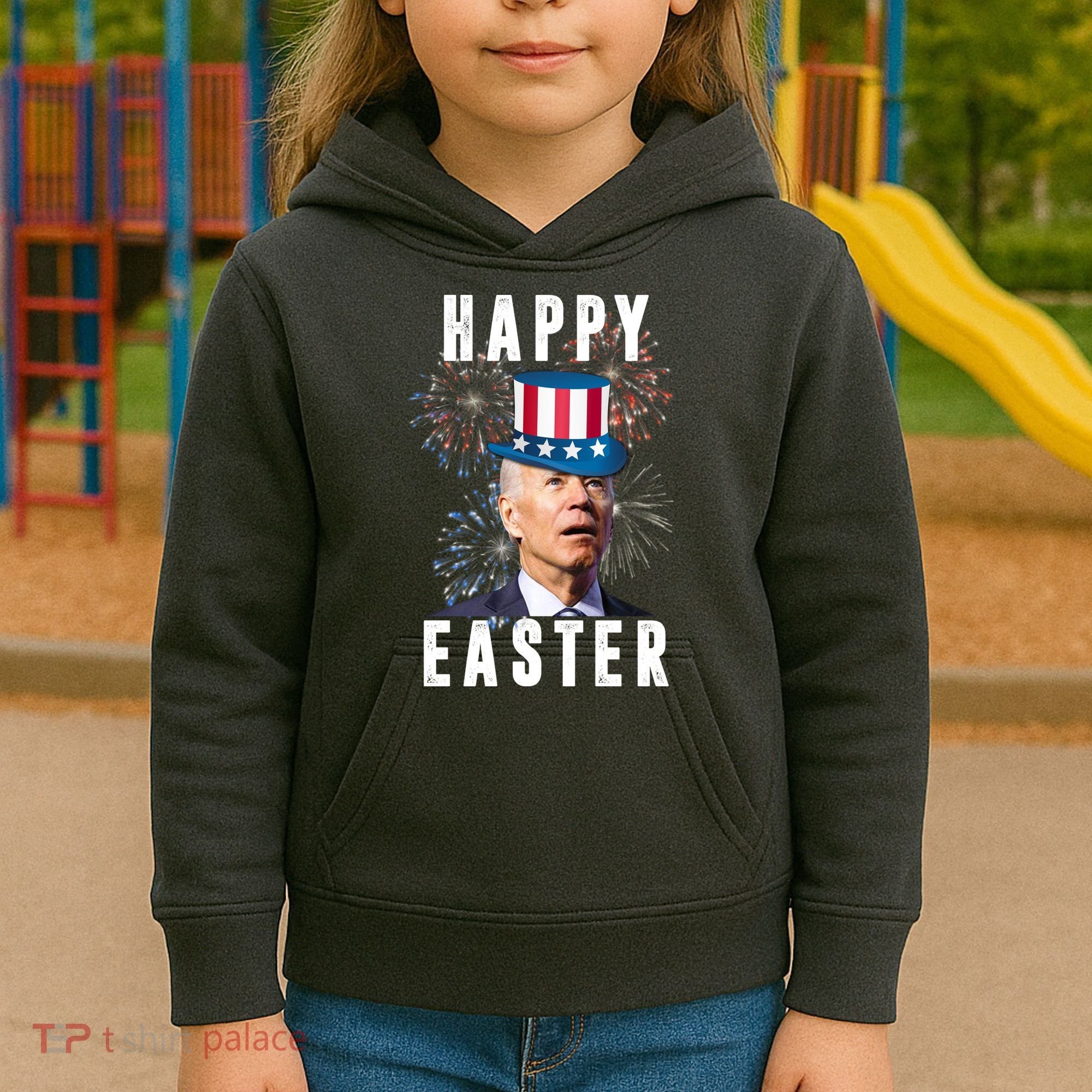 Happy Easter Joe Biden Funny 4th Of July Kids Hoodie