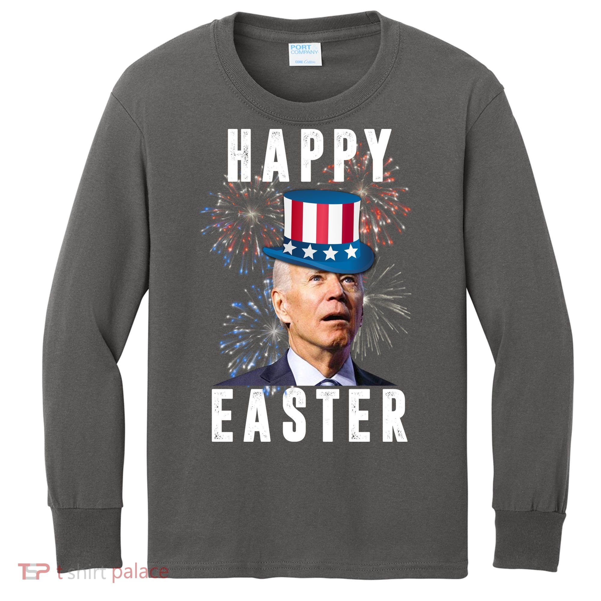 Happy Easter Joe Biden Funny 4th Of July Kids Long Sleeve Shirt