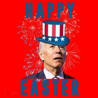Happy Easter Joe Biden Funny 4th Of July Santa Hat thumb 1