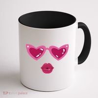 Heart Eyes Kiss Valentine Coffee Mug thumb 1