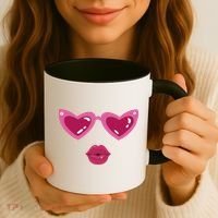 Heart Eyes Kiss Valentine Coffee Mug thumb 3