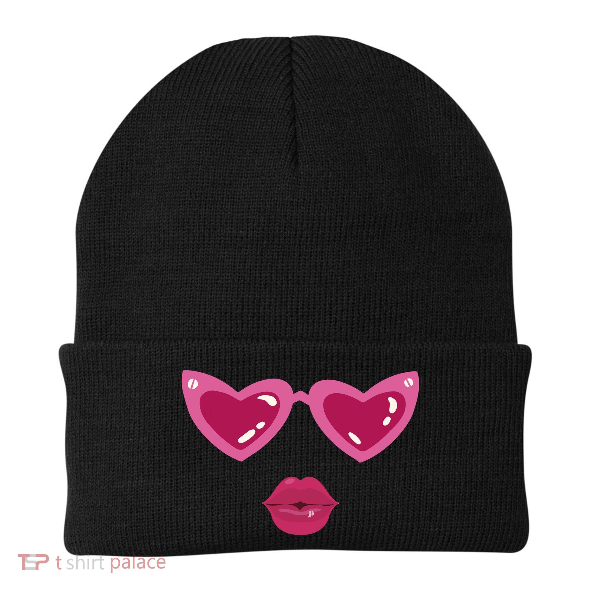 Heart Eyes Kiss Valentine Beanie