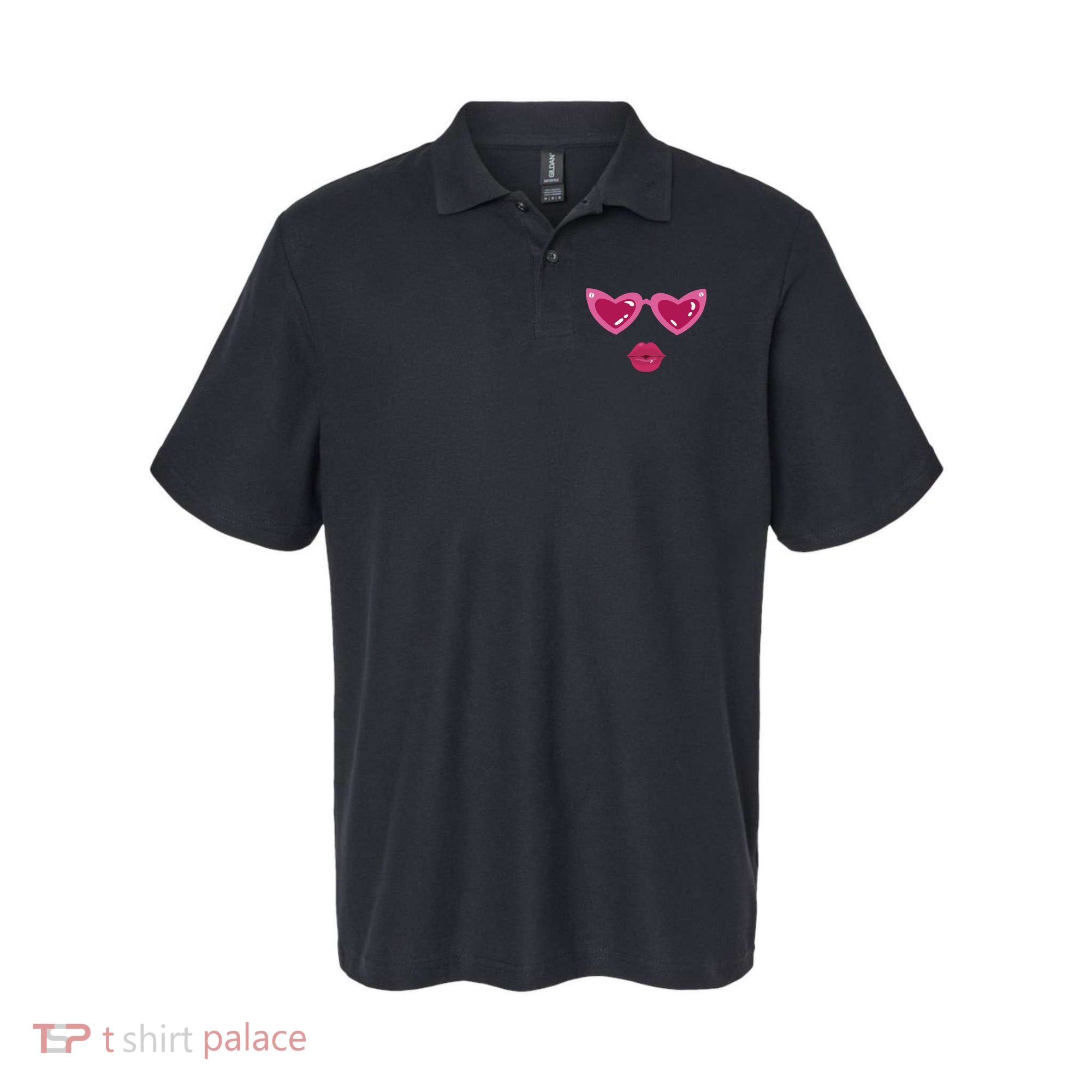 Heart Eyes Kiss Valentine Polo