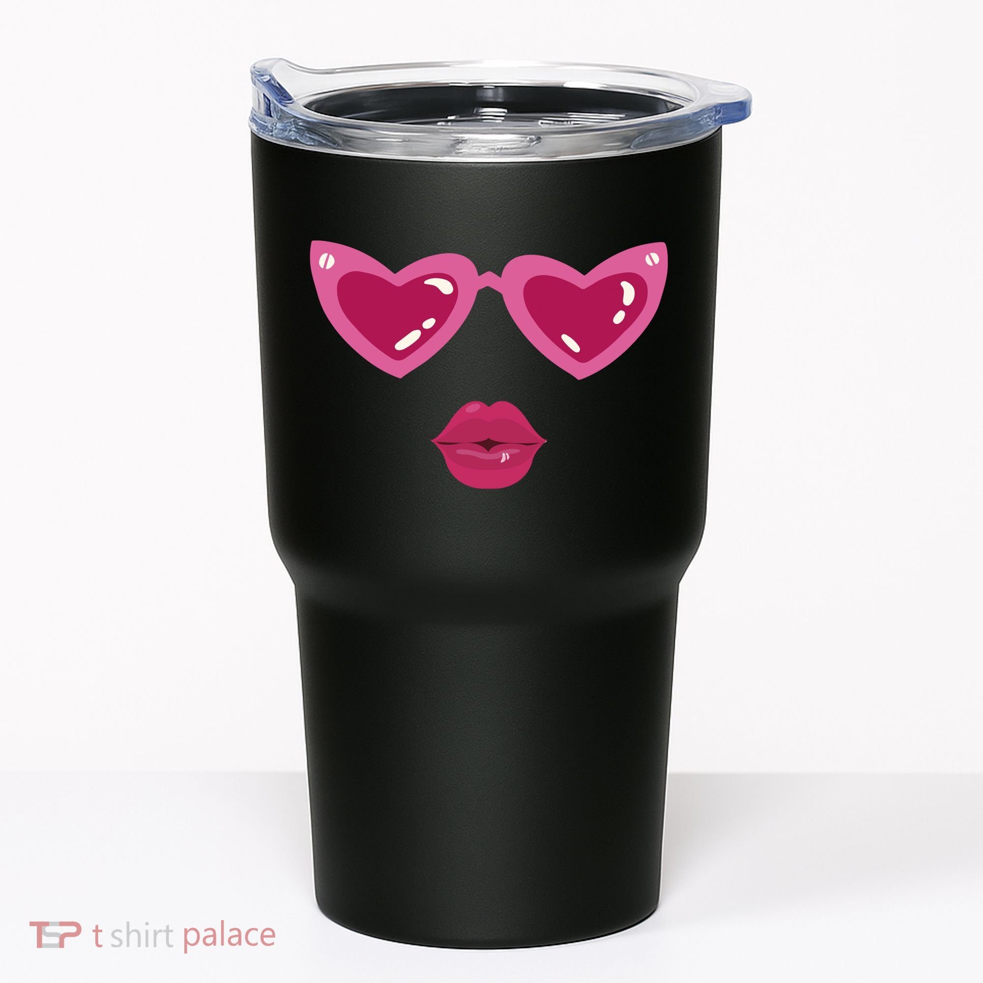 Heart Eyes Kiss Valentine Tumbler