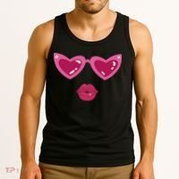 Heart Eyes Kiss Valentine Tank Top thumb 3