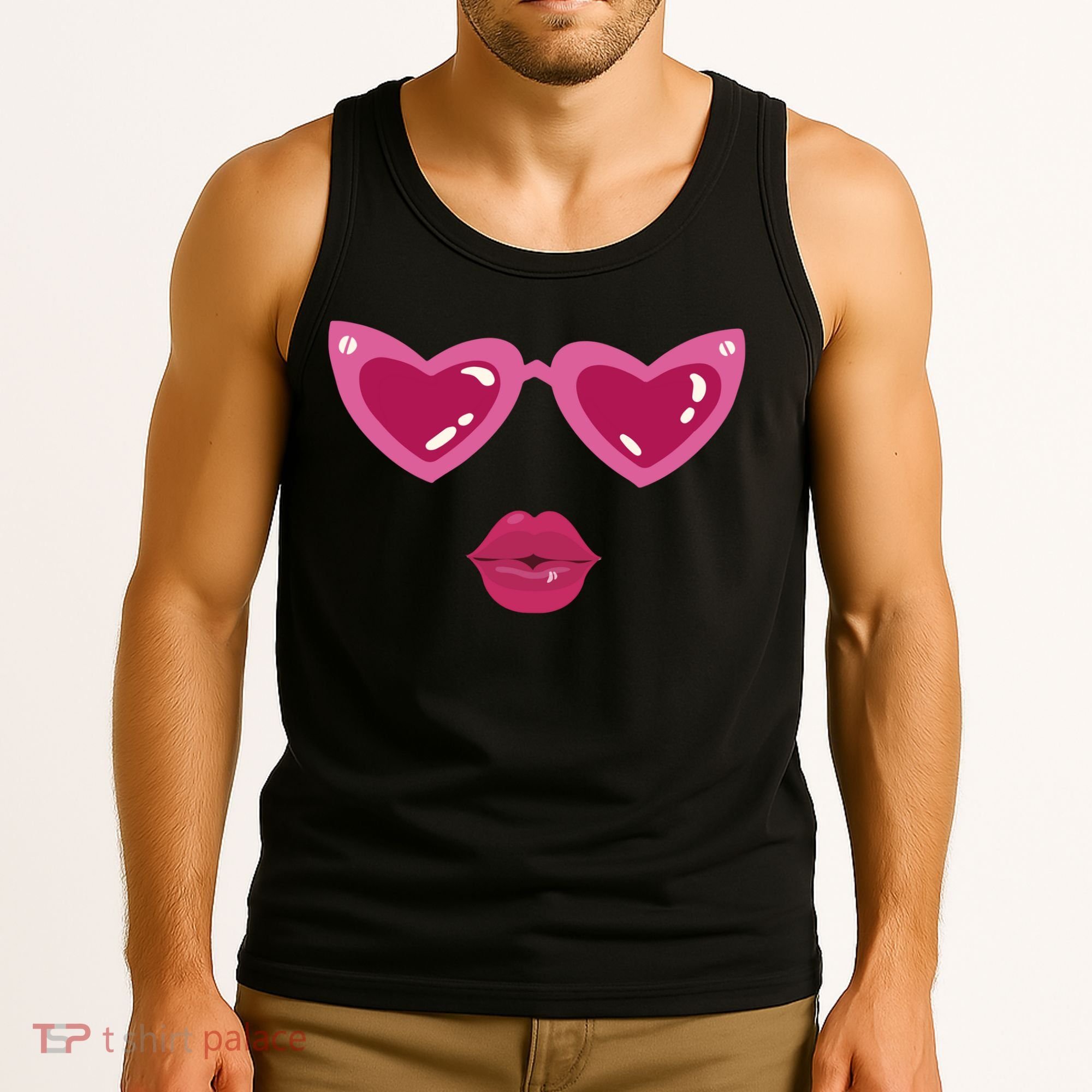 Heart Eyes Kiss Valentine Tank Top