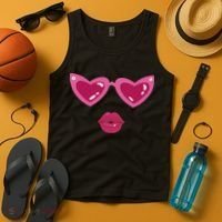 Heart Eyes Kiss Valentine Tank Top thumb 4