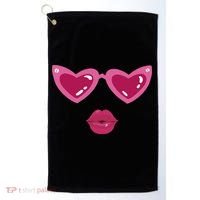 Heart Eyes Kiss Valentine Golf Towel thumb 0