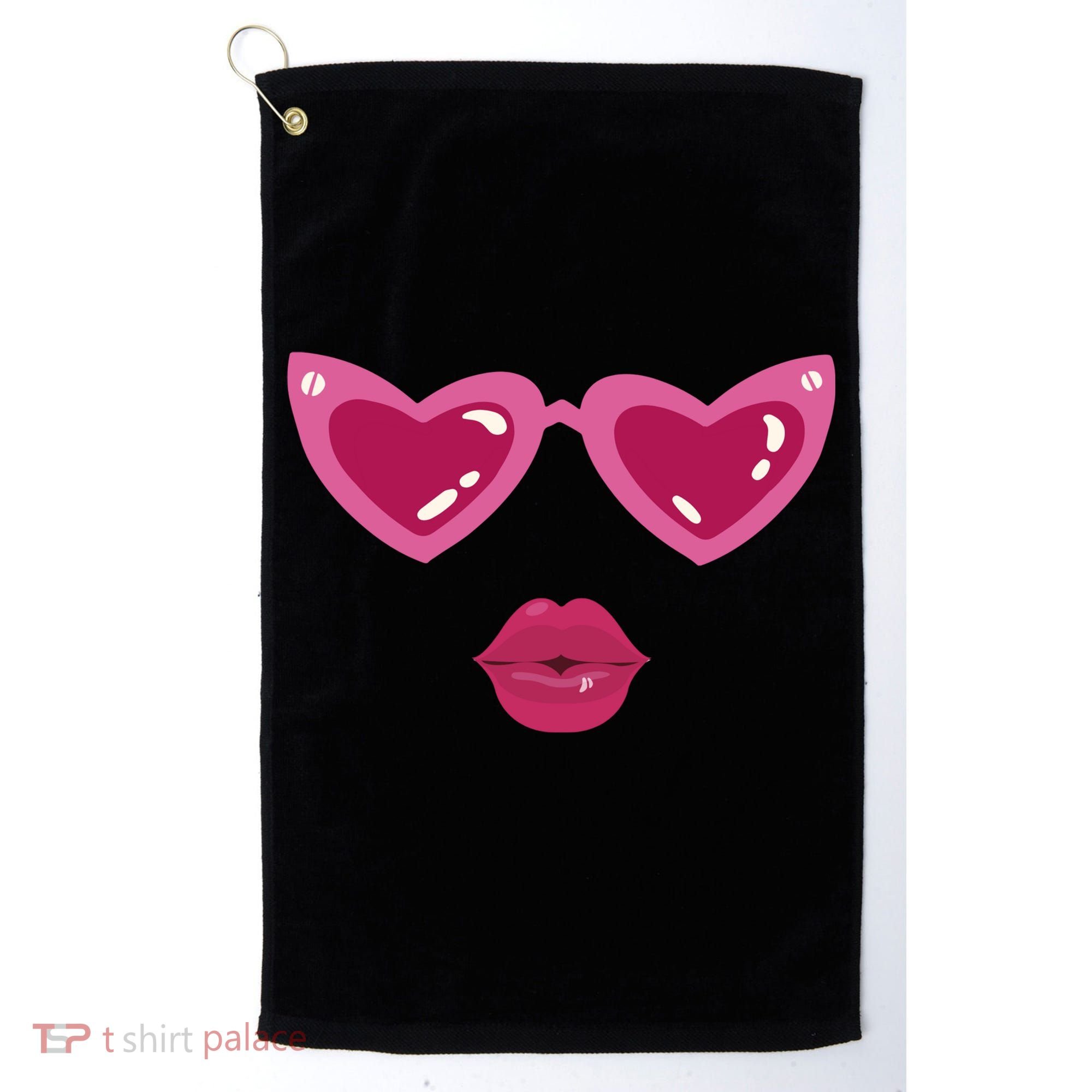 Heart Eyes Kiss Valentine Golf Towel