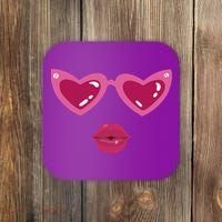 Heart Eyes Kiss Valentine Coaster thumb 0