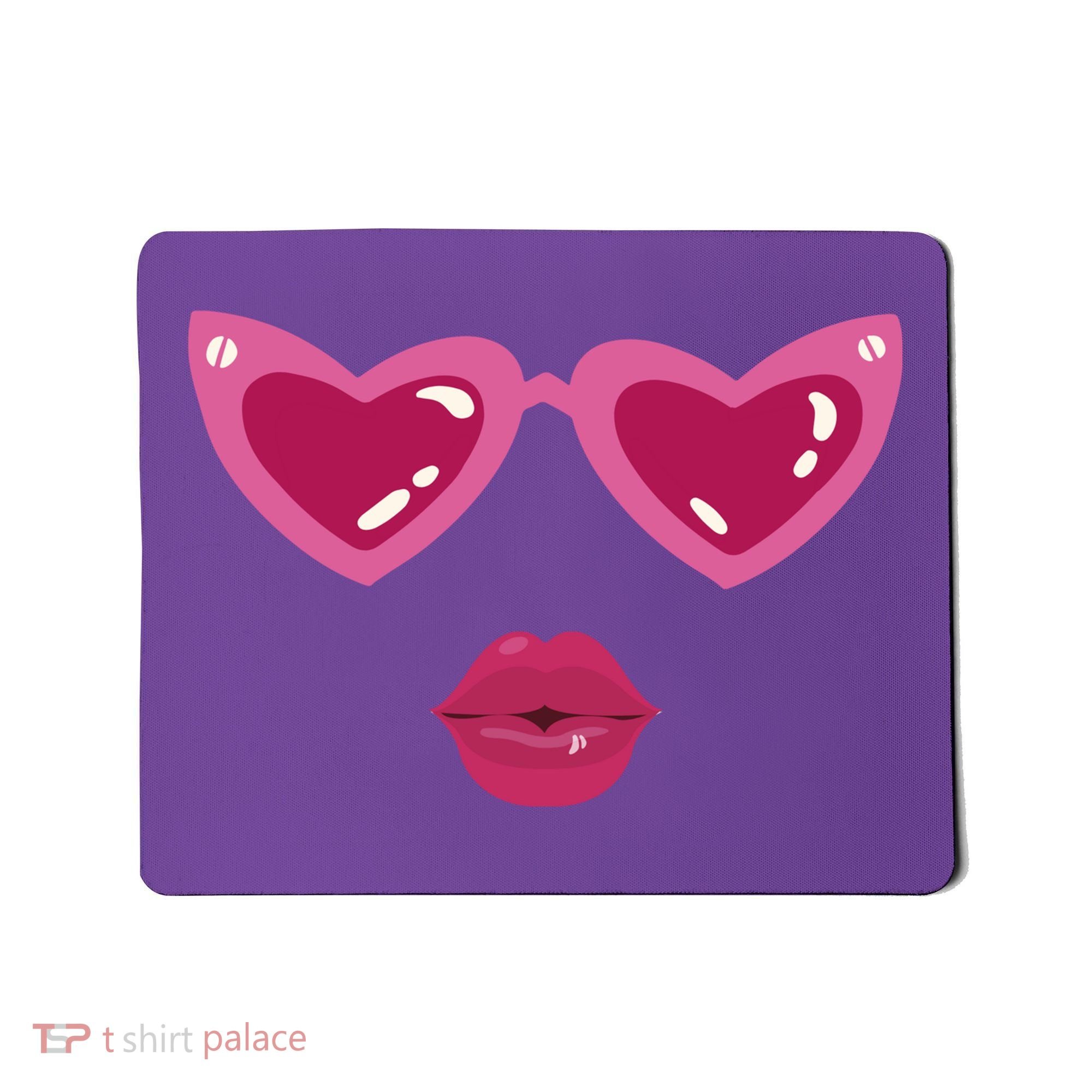 Heart Eyes Kiss Valentine Mousepad
