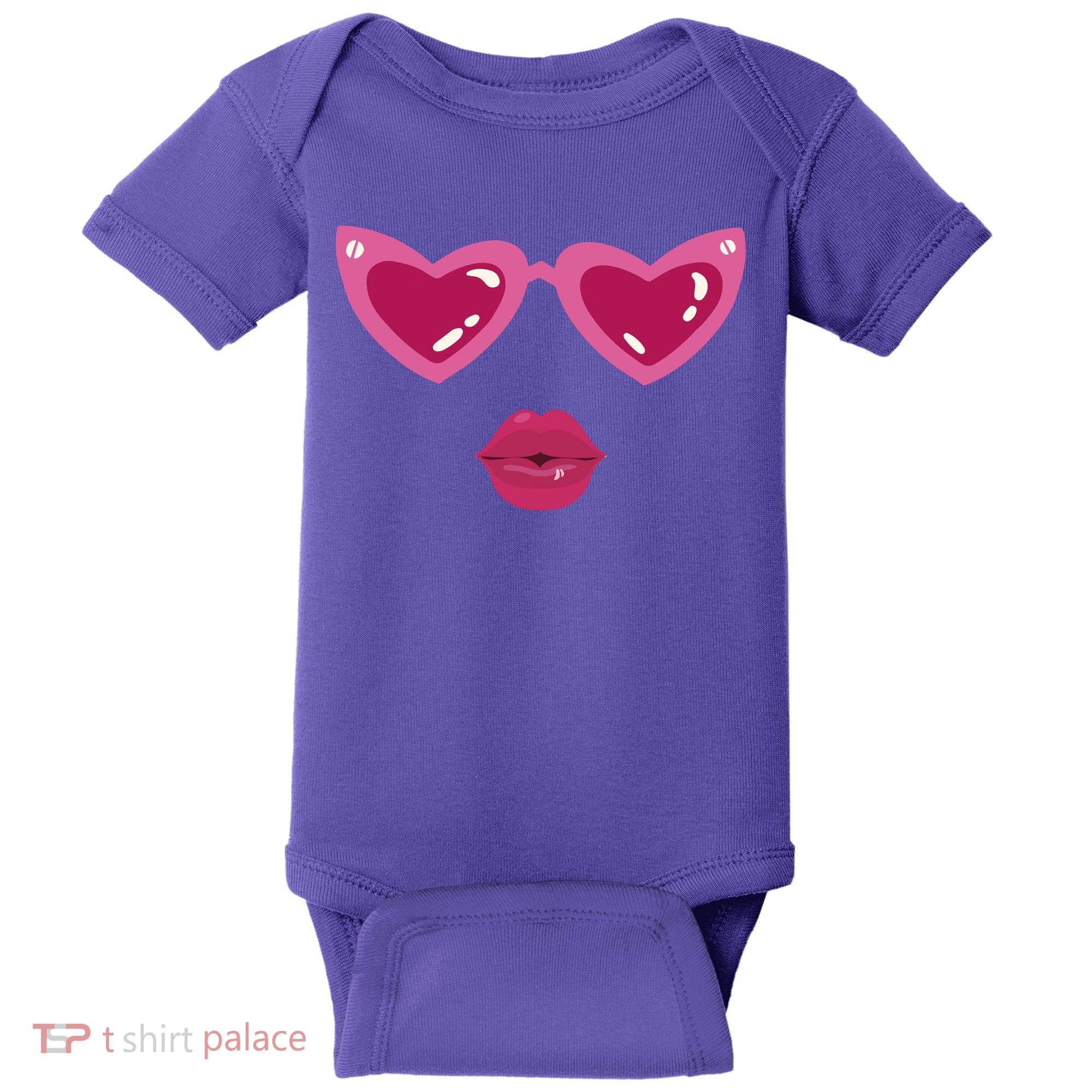 Heart Eyes Kiss Valentine Baby Bodysuit