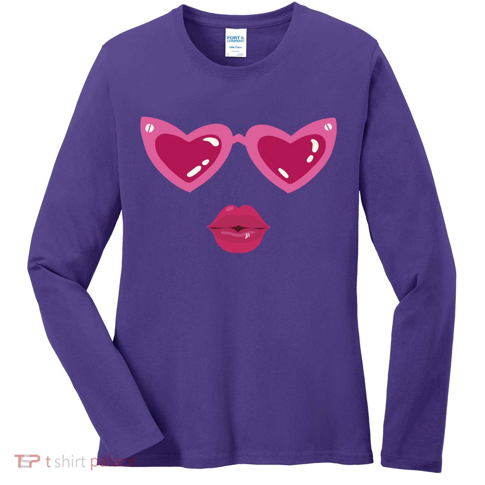 Heart Eyes Kiss Valentine Women's Long Sleeve Shirt