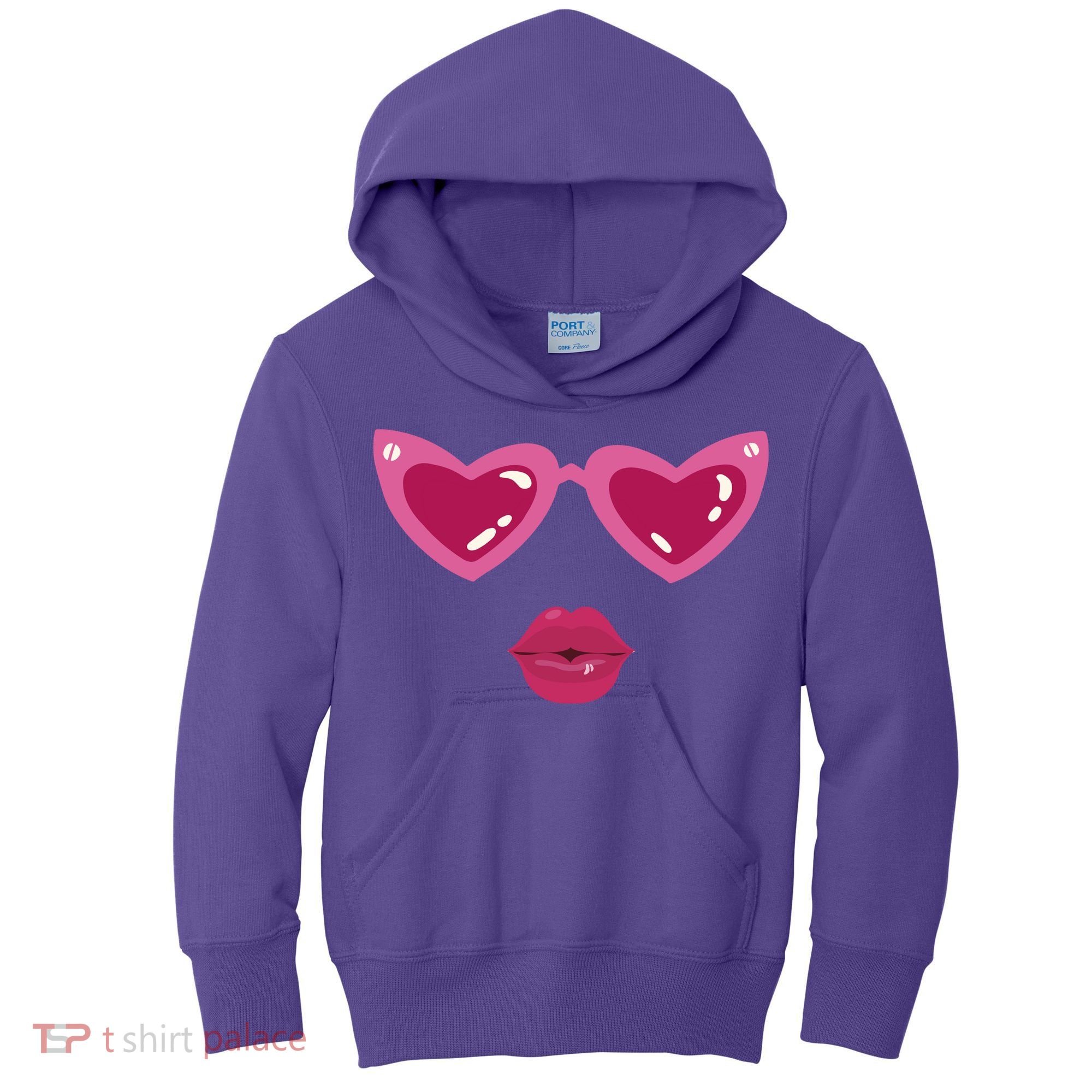 Heart Eyes Kiss Valentine Kids Hoodie