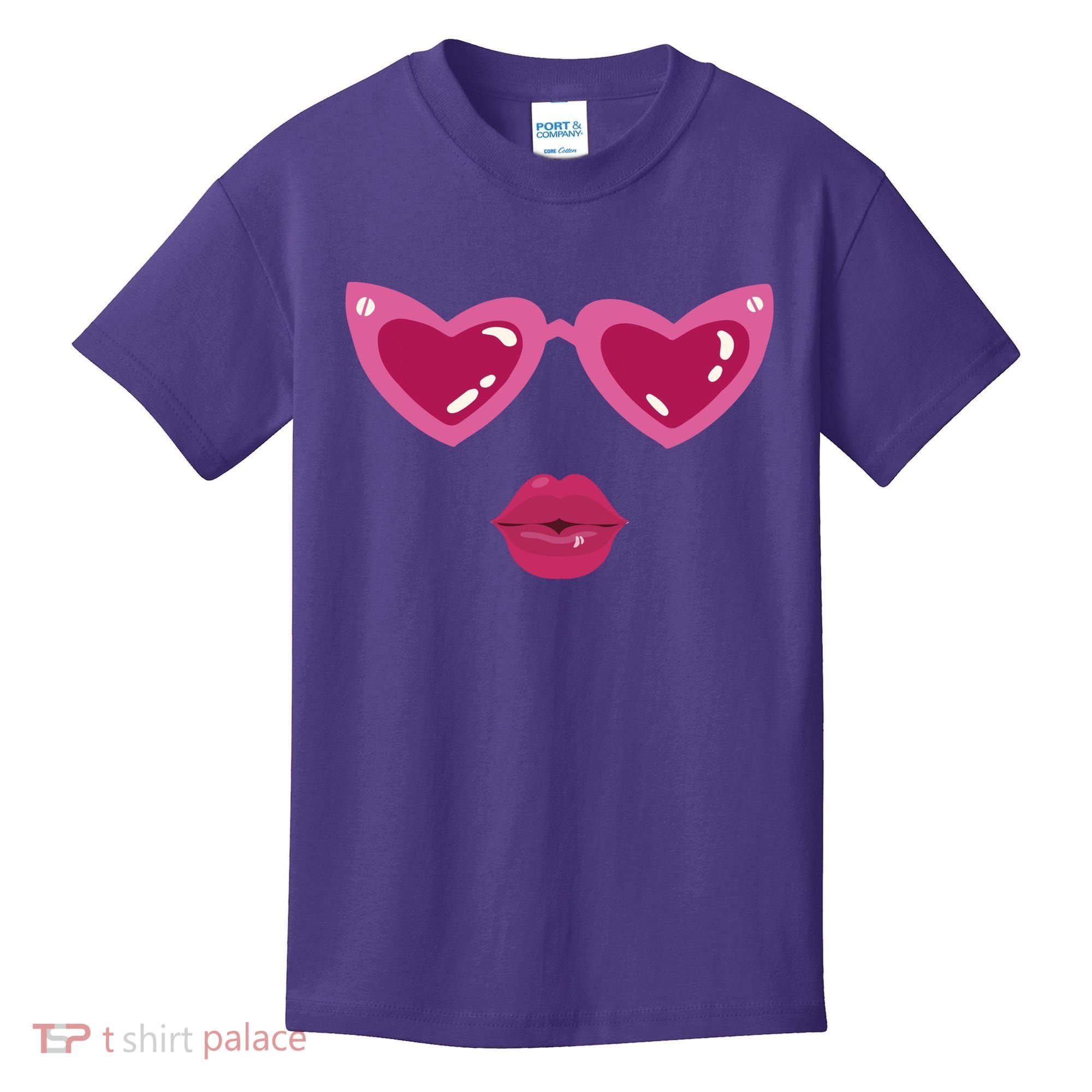 Heart Eyes Kiss Valentine Kids T-Shirt