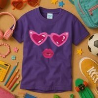 Heart Eyes Kiss Valentine Kids T-Shirt thumb 3