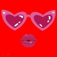 Heart Eyes Kiss Valentine Santa Hat thumb 1