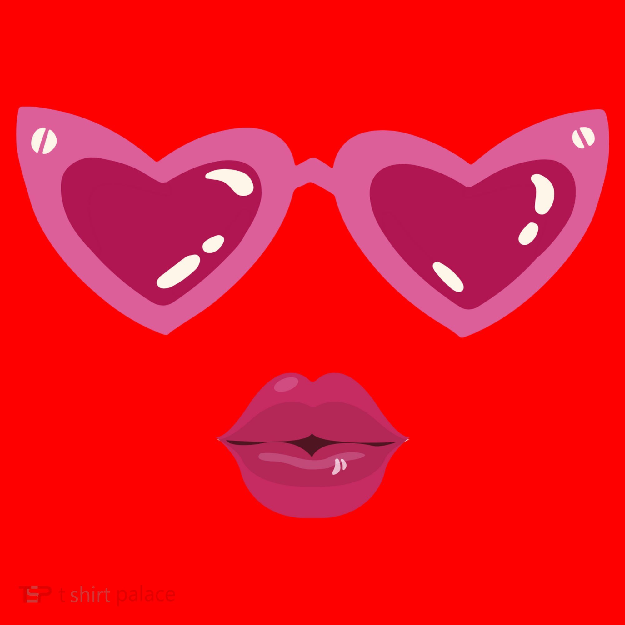 Heart Eyes Kiss Valentine Santa Hat