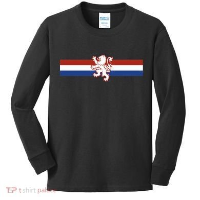 Holland Emblem Lion Nederlands Flag Kids Long Sleeve Shirt