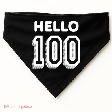 Hello 100 Funny 100th Birthday USA-Made Doggie Bandana