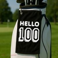 Hello 100 Funny 100th Birthday Golf Towel thumb 2