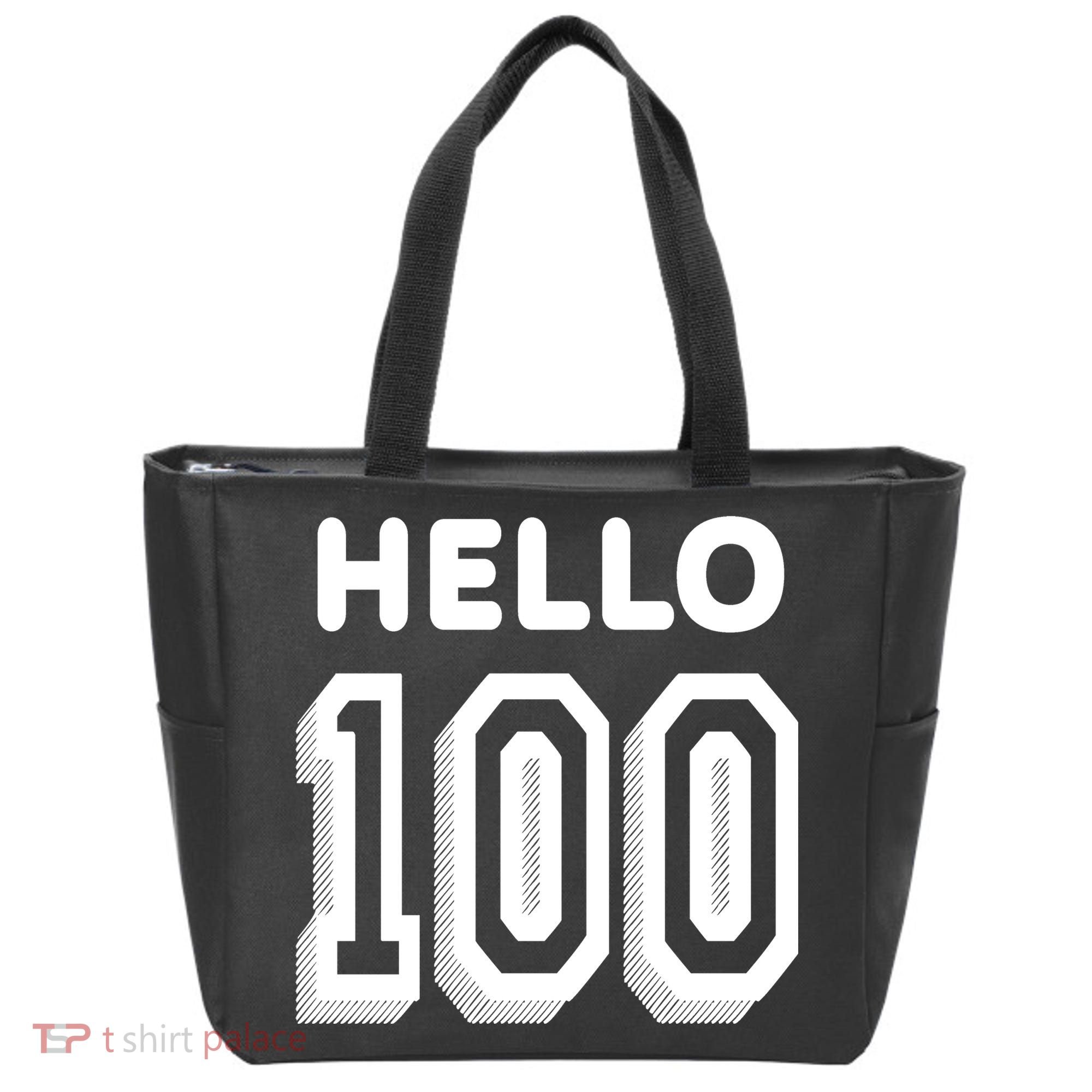 Hello 100 Funny 100th Birthday Tote Bag