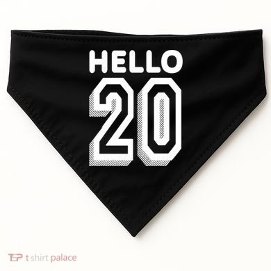 Hello 20 Funny 20th Birthday USA-Made Doggie Bandana