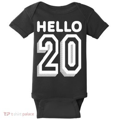 Hello 20 Funny 20th Birthday Baby Bodysuit