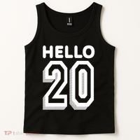 Hello 20 Funny 20th Birthday Tank Top thumb 2