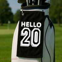 Hello 20 Funny 20th Birthday Golf Towel thumb 2