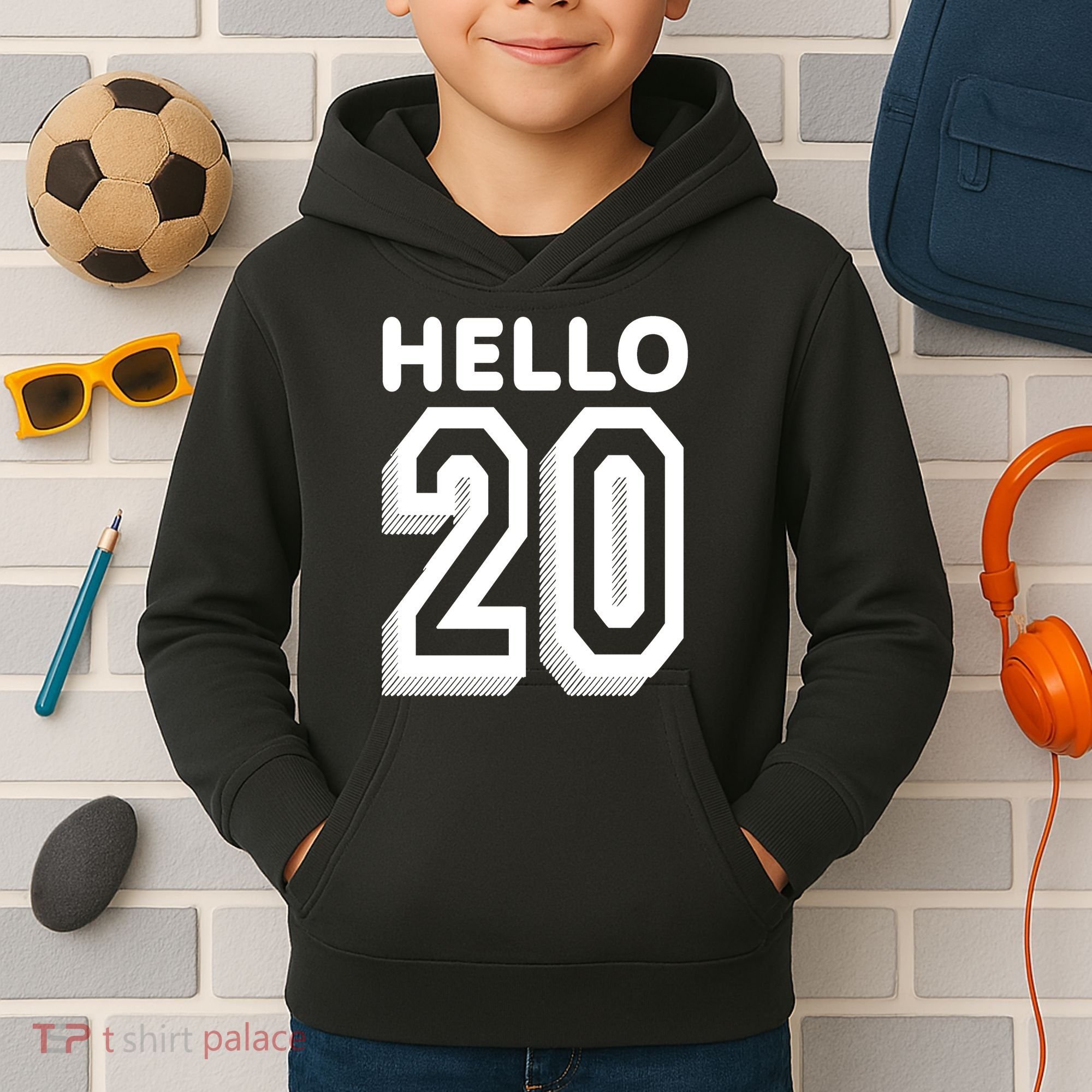 Hello 20 Funny 20th Birthday Kids Hoodie