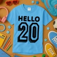 Hello 20 Funny 20th Birthday Kids T-Shirt thumb 3