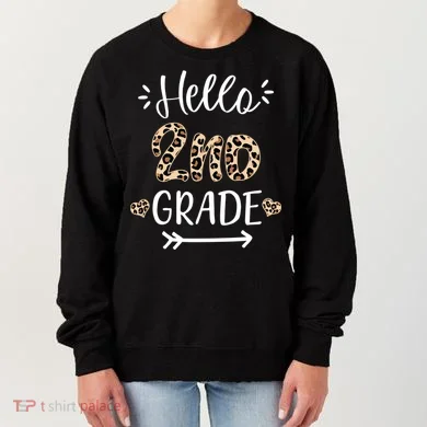Hello 2nd Grade Cute Leopard Heart Women's Sweatshirt