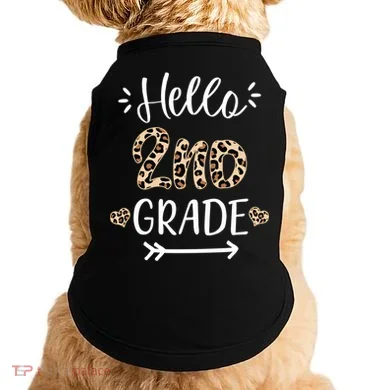 Hello 2nd Grade Cute Leopard Heart Doggie Tank