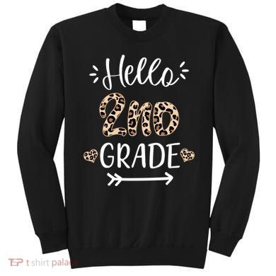 Hello 2nd Grade Cute Leopard Heart Sweatshirt