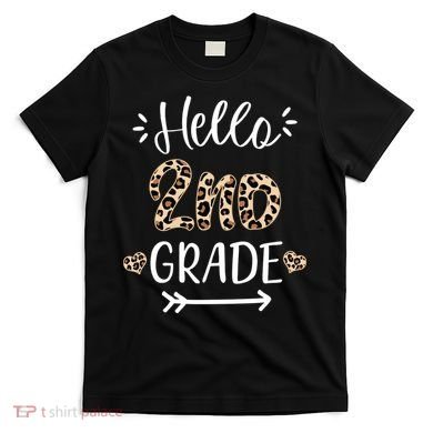 Hello 2nd Grade Cute Leopard Heart T-Shirt