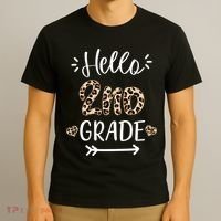 Hello 2nd Grade Cute Leopard Heart T-Shirt thumb 3