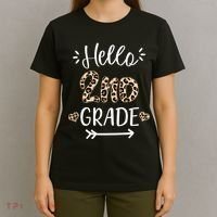 Hello 2nd Grade Cute Leopard Heart T-Shirt thumb 4