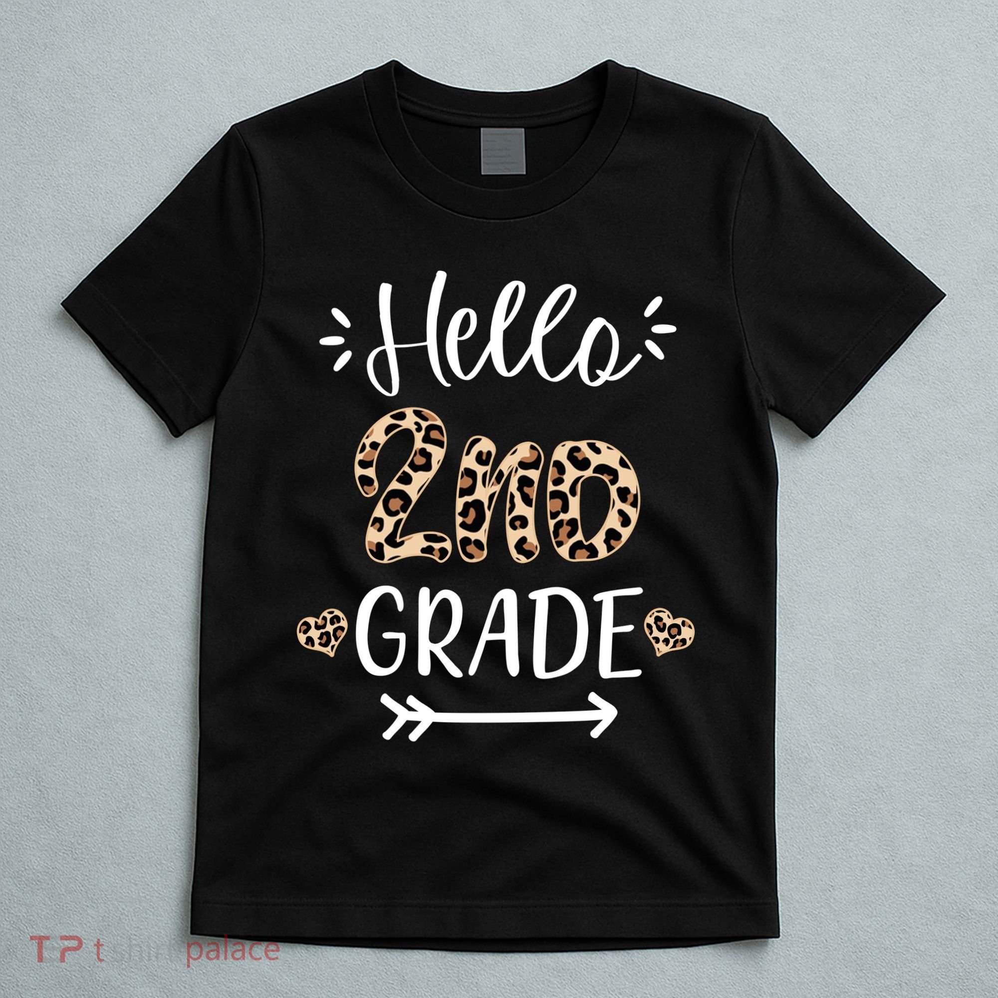 Hello 2nd Grade Cute Leopard Heart T-Shirt