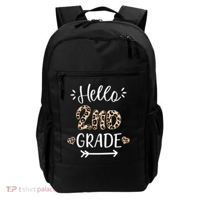Hello 2nd Grade Cute Leopard Heart Backpack