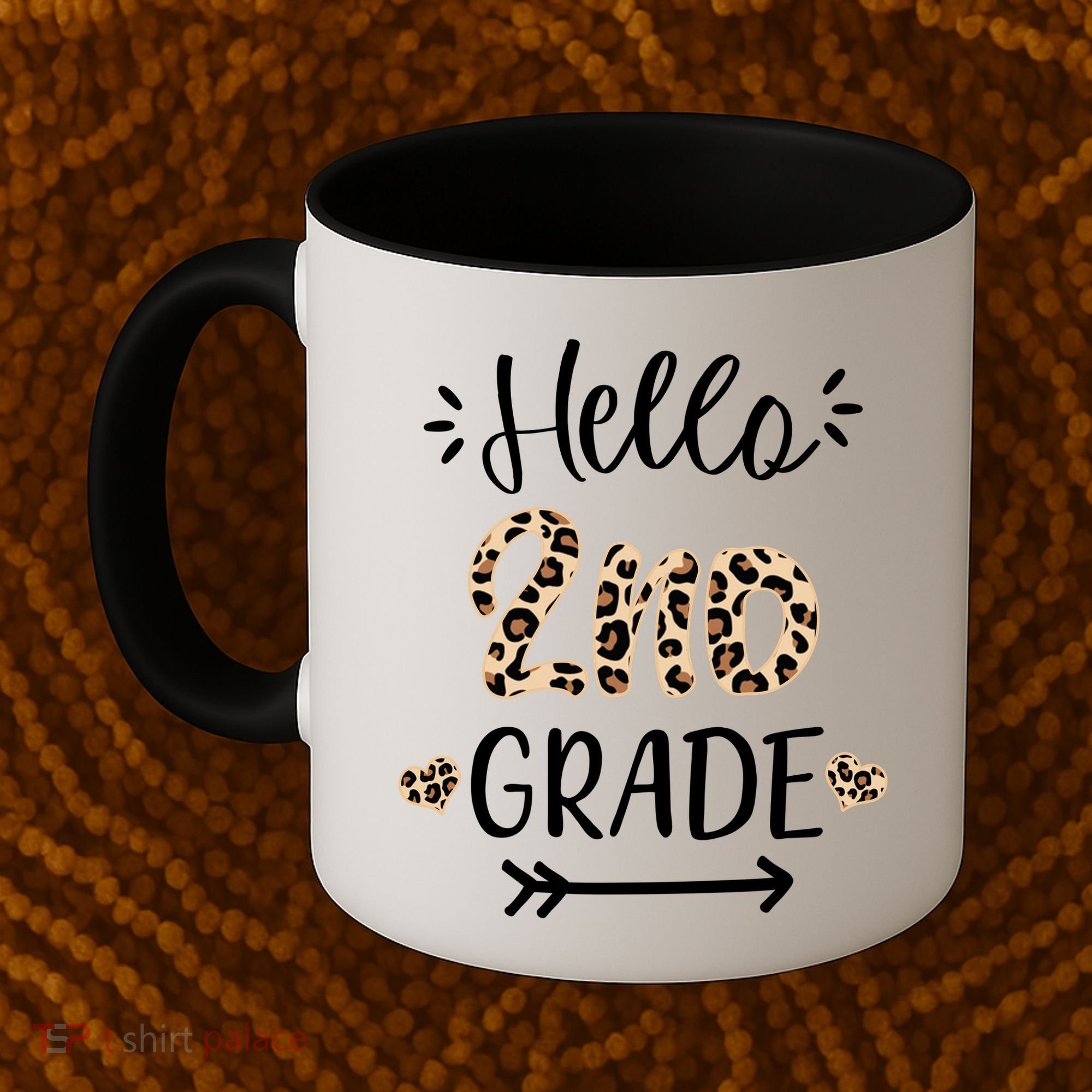 Hello 2nd Grade Cute Leopard Heart Coffee Mug